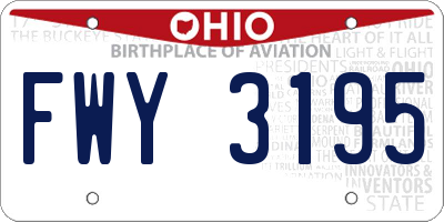 OH license plate FWY3195