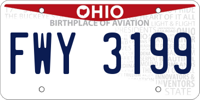 OH license plate FWY3199