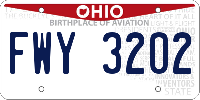 OH license plate FWY3202