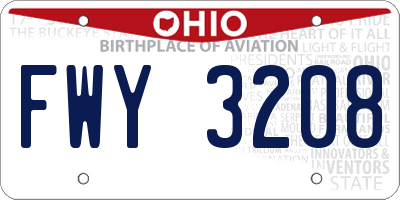 OH license plate FWY3208