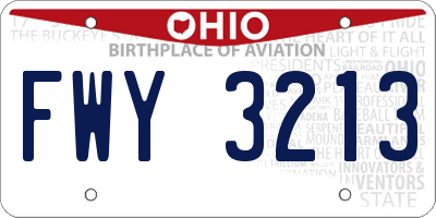 OH license plate FWY3213