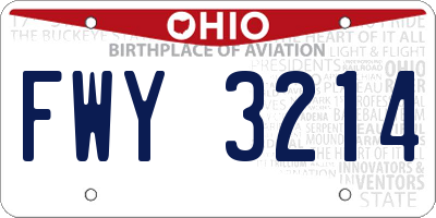 OH license plate FWY3214