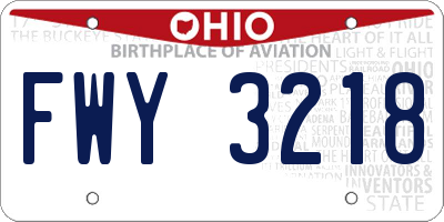 OH license plate FWY3218