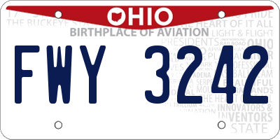 OH license plate FWY3242