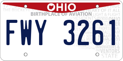 OH license plate FWY3261