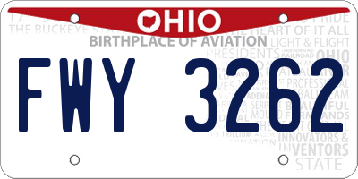 OH license plate FWY3262