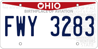 OH license plate FWY3283