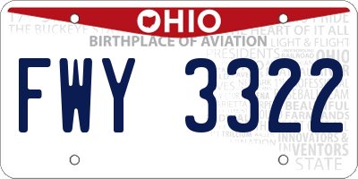 OH license plate FWY3322