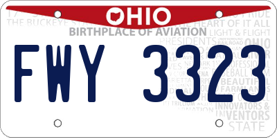 OH license plate FWY3323