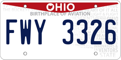 OH license plate FWY3326