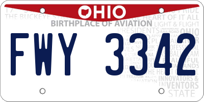 OH license plate FWY3342