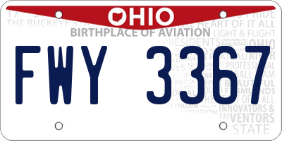 OH license plate FWY3367