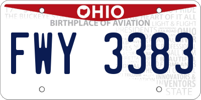OH license plate FWY3383