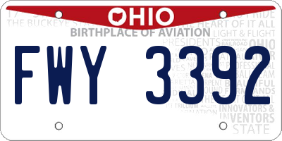OH license plate FWY3392