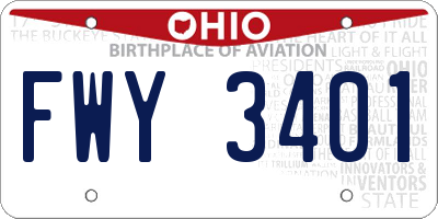 OH license plate FWY3401