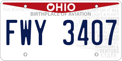OH license plate FWY3407