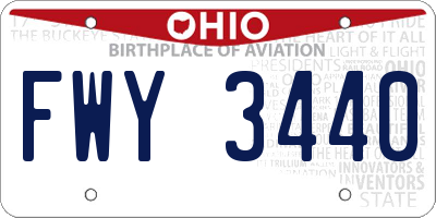 OH license plate FWY3440