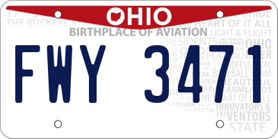 OH license plate FWY3471