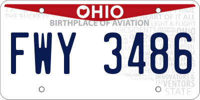 OH license plate FWY3486