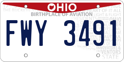 OH license plate FWY3491
