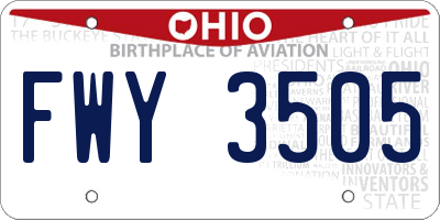OH license plate FWY3505