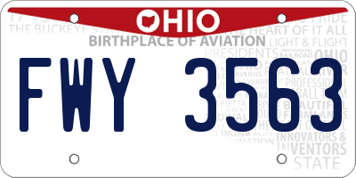OH license plate FWY3563