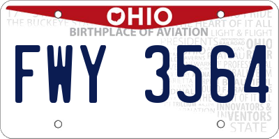 OH license plate FWY3564