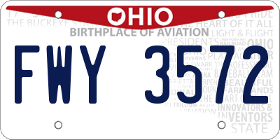 OH license plate FWY3572