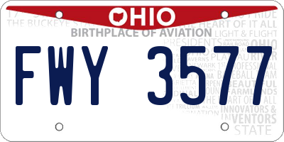 OH license plate FWY3577