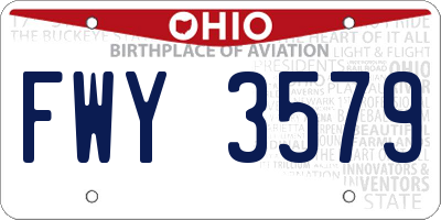 OH license plate FWY3579