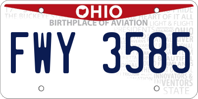 OH license plate FWY3585
