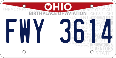 OH license plate FWY3614