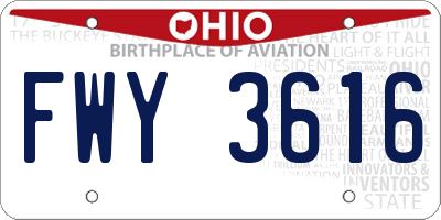 OH license plate FWY3616