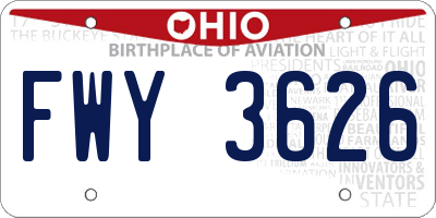 OH license plate FWY3626