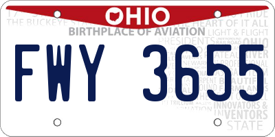 OH license plate FWY3655