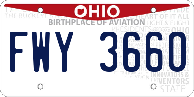 OH license plate FWY3660