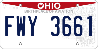 OH license plate FWY3661