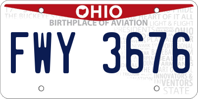 OH license plate FWY3676