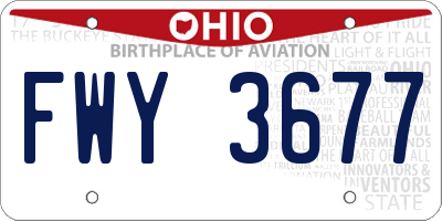 OH license plate FWY3677