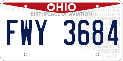 OH license plate FWY3684