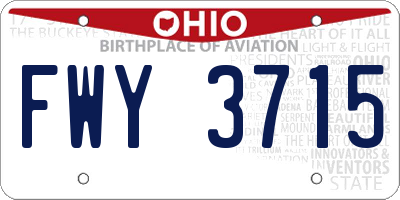OH license plate FWY3715