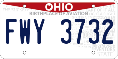 OH license plate FWY3732