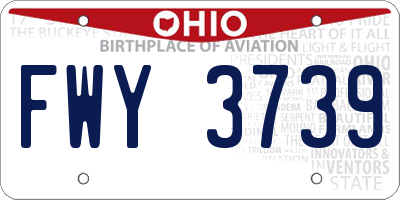 OH license plate FWY3739