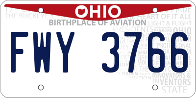 OH license plate FWY3766