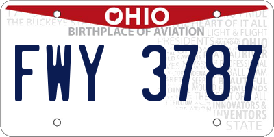 OH license plate FWY3787