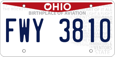 OH license plate FWY3810