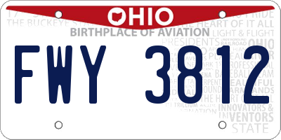 OH license plate FWY3812