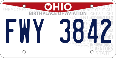 OH license plate FWY3842