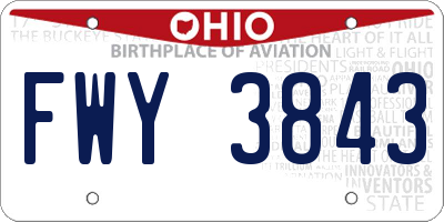 OH license plate FWY3843