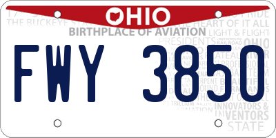 OH license plate FWY3850
